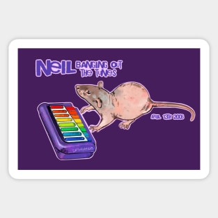 Neil Banging Out the Tunes Sticker